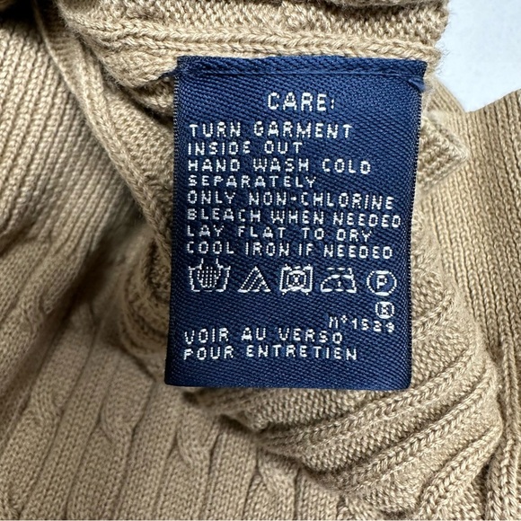 Ralph Lauren sport Tan Cable Knit Cardigan Sweater size L NWOT - Picture 6 of 9